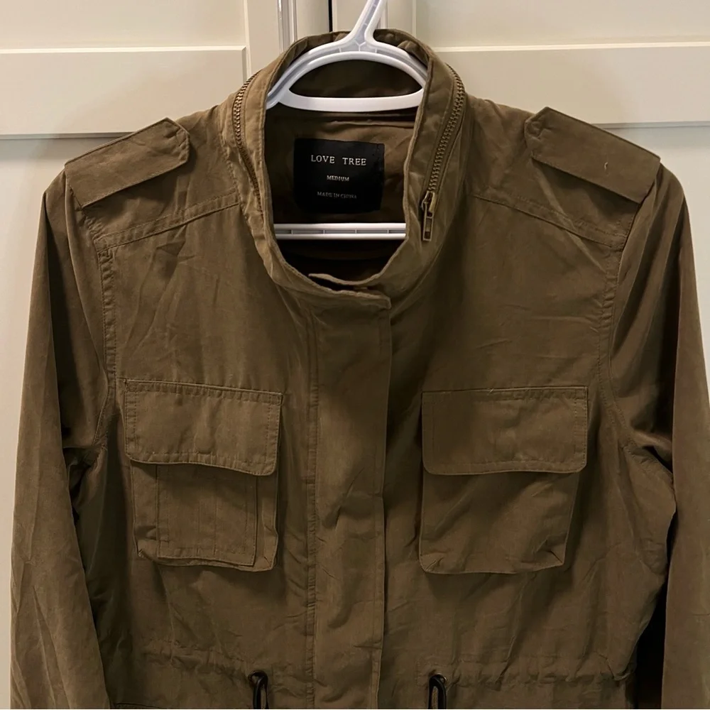 LOVE TREE Military / Utility Style Lightweight Spring or Fall Jacket Size Medium - Picture 3 of 16